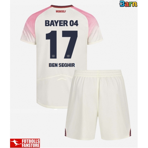 Bayer Leverkusen Eliesse Ben Seghir #17 Bortatröja Barn 2025-26 Kortärmad (+ Korta byxor)