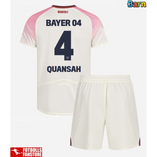 Bayer Leverkusen Jarell Quansah #4 Bortatröja Barn 2025-26 Kortärmad (+ Korta byxor)