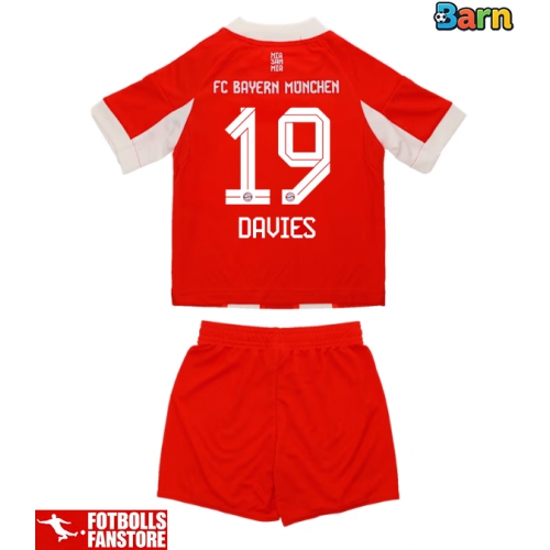 Bayern Munich Alphonso Davies #19 Hemmatröja Barn 2025-26 Kortärmad (+ Korta byxor)