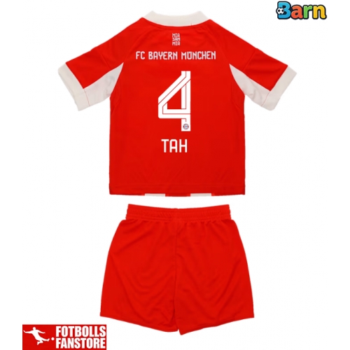 Bayern Munich Jonathan Tah #4 Hemmatröja Barn 2025-26 Kortärmad (+ Korta byxor)