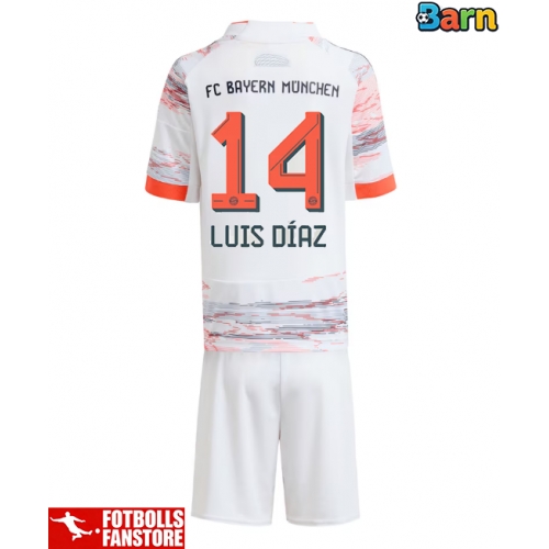 Bayern Munich Luis Diaz #14 Bortatröja Barn 2025-26 Kortärmad (+ Korta byxor)