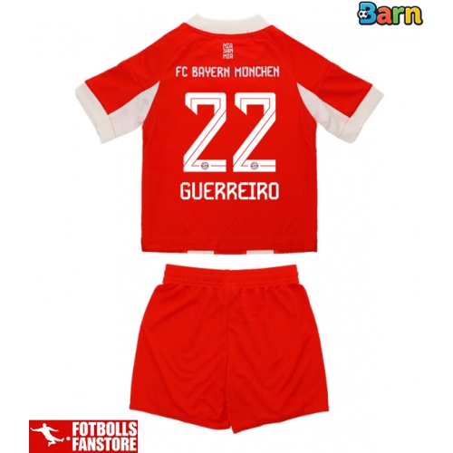 Bayern Munich Raphael Guerreiro #22 Hemmatröja Barn 2025-26 Kortärmad (+ Korta byxor)