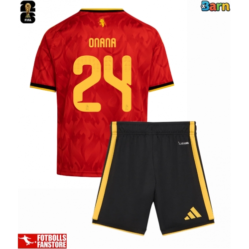 Belgien Amadou Onana #24 Hemmatröja Barn VM 2026 Kortärmad (+ Korta byxor)