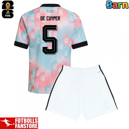 Belgien Maxim De Cuyper #5 Bortatröja Barn VM 2026 Kortärmad (+ Korta byxor)