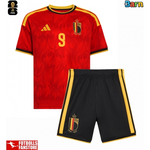 Belgien Romelu Lukaku #9 Hemmatröja Barn VM 2026 Kortärmad (+ Korta byxor)