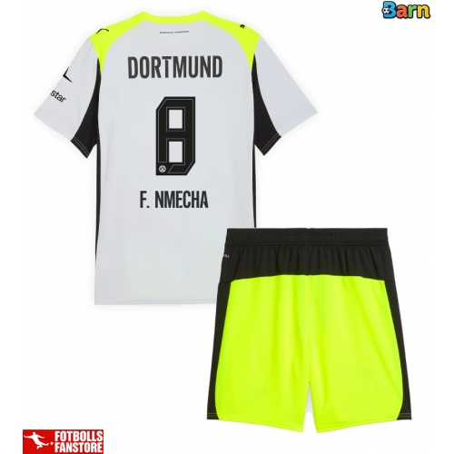 Borussia Dortmund Felix Nmecha #8 Bortatröja Barn 2025-26 Kortärmad (+ Korta byxor)