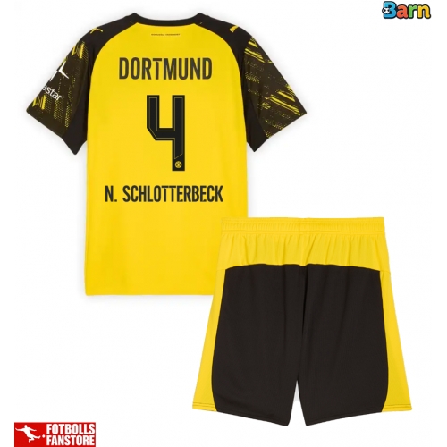 Borussia Dortmund Nico Schlotterbeck #4 Hemmatröja Barn 2025-26 Kortärmad (+ Korta byxor)