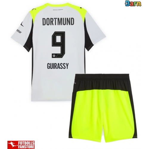 Borussia Dortmund Serhou Guirassy #9 Bortatröja Barn 2025-26 Kortärmad (+ Korta byxor)