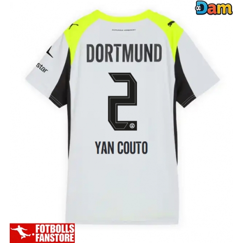 Borussia Dortmund Yan Couto #2 Bortatröja Dam 2025-26 Kortärmad