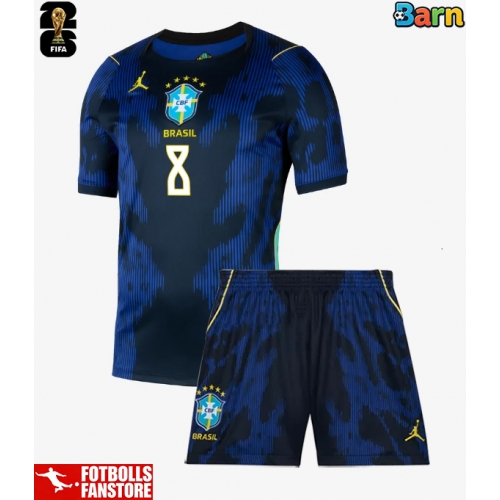 Brasilien Bruno Guimaraes #8 Bortatröja Barn VM 2026 Kortärmad (+ Korta byxor)