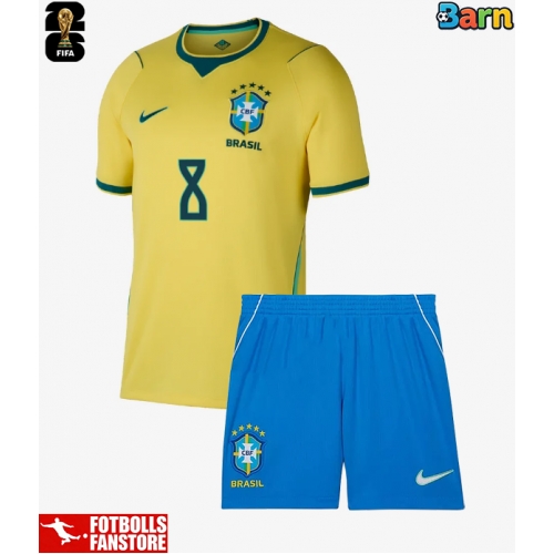 Brasilien Bruno Guimaraes #8 Hemmatröja Barn VM 2026 Kortärmad (+ Korta byxor)