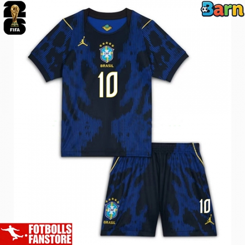 Brasilien Gabriel Magalhaes #3 Bortatröja Barn VM 2026 Kortärmad (+ Korta byxor)
