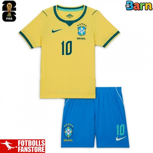 Brasilien Gabriel Magalhaes #3 Hemmatröja Barn VM 2026 Kortärmad (+ Korta byxor)