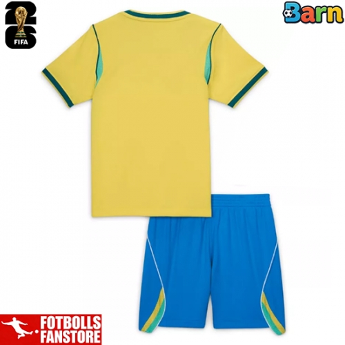 Brasilien Hemmatröja Barn VM 2026 Kortärmad (+ Korta byxor)