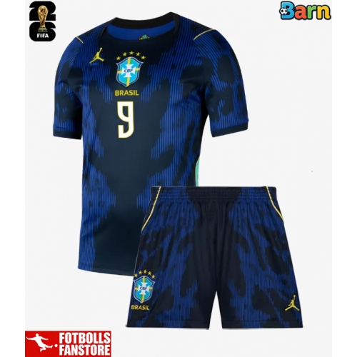 Brasilien Matheus Cunha #9 Bortatröja Barn VM 2026 Kortärmad (+ Korta byxor)