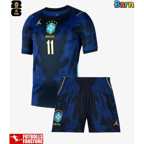 Brasilien Raphinha Belloli #11 Bortatröja Barn VM 2026 Kortärmad (+ Korta byxor)