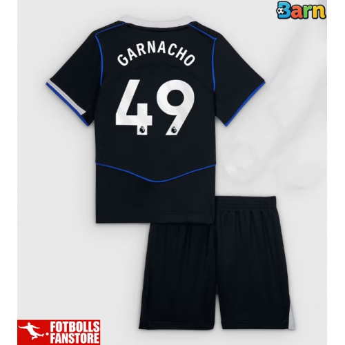 Chelsea Alejandro Garnacho #49 Tredje Tröja Barn 2025-26 Kortärmad (+ Korta byxor)