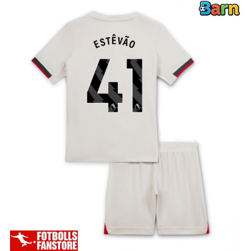 Chelsea Estevao Willian #41 Bortatröja Barn 2025-26 Kortärmad (+ Korta byxor)