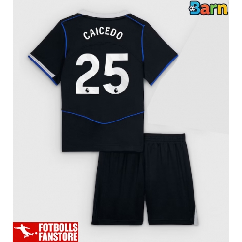 Chelsea Moises Caicedo #25 Tredje Tröja Barn 2025-26 Kortärmad (+ Korta byxor)