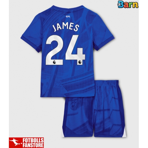 Chelsea Reece James #24 Hemmatröja Barn 2025-26 Kortärmad (+ Korta byxor)