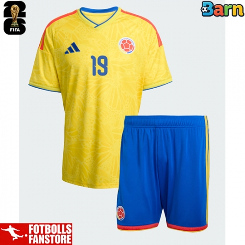 Colombia Jhon Lucumi #3 Hemmatröja Barn VM 2026 Kortärmad (+ Korta byxor)