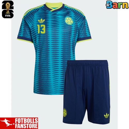 Colombia Yerry Mina #13 Bortatröja Barn VM 2026 Kortärmad (+ Korta byxor)