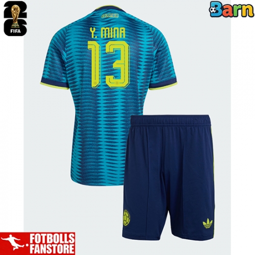 Colombia Yerry Mina #13 Bortatröja Barn VM 2026 Kortärmad (+ Korta byxor)