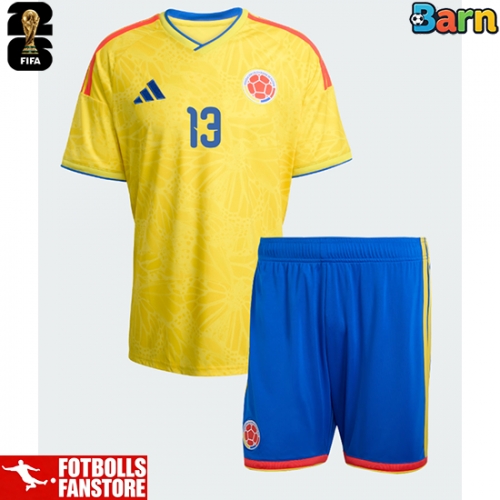 Colombia Yerry Mina #13 Hemmatröja Barn VM 2026 Kortärmad (+ Korta byxor)