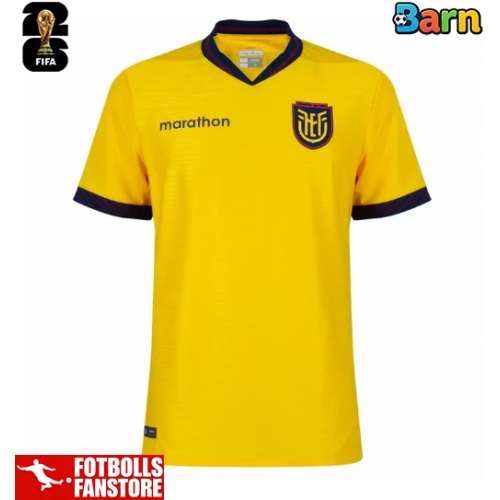 Ecuador Hemmatröja Barn VM 2026 Kortärmad (+ Korta byxor)
