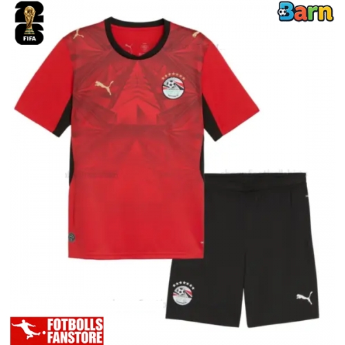 Egypten Hemmatröja Barn VM 2026 Kortärmad (+ Korta byxor)