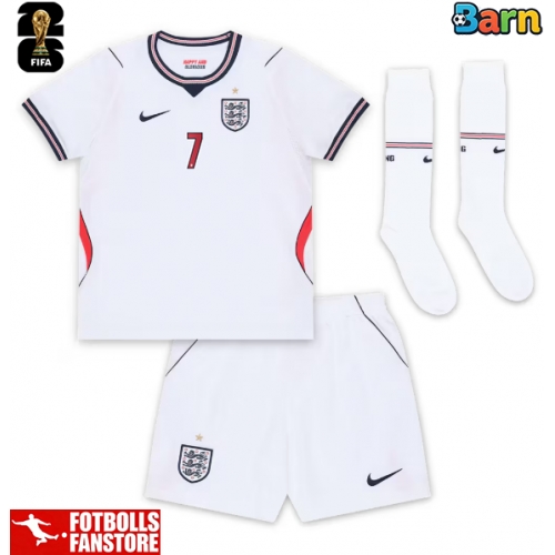 England Bukayo Saka #7 Hemmatröja Barn VM 2026 Kortärmad (+ Korta byxor)
