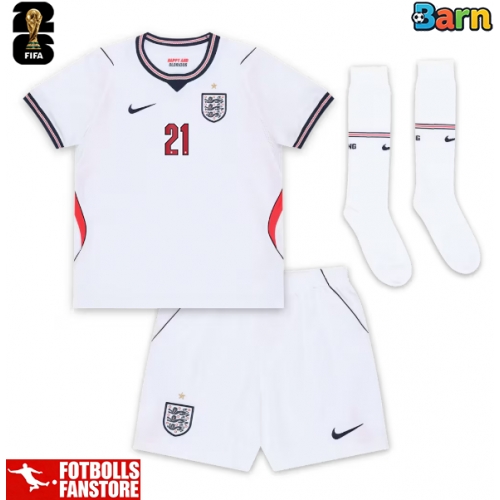 England Eberechi Eze #21 Hemmatröja Barn VM 2026 Kortärmad (+ Korta byxor)
