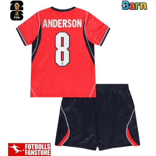 England Elliot Anderson #8 Bortatröja Barn VM 2026 Kortärmad (+ Korta byxor)