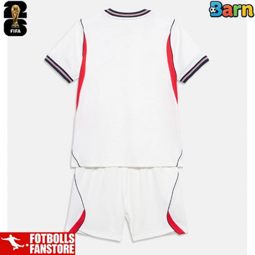 England Hemmatröja Barn VM 2026 Kortärmad (+ Korta byxor)
