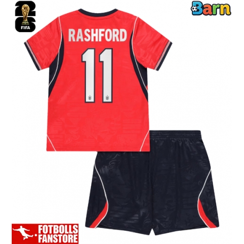 England Marcus Rashford #11 Bortatröja Barn VM 2026 Kortärmad (+ Korta byxor)