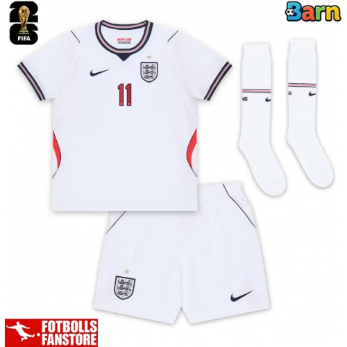 England Marcus Rashford #11 Hemmatröja Barn VM 2026 Kortärmad (+ Korta byxor)