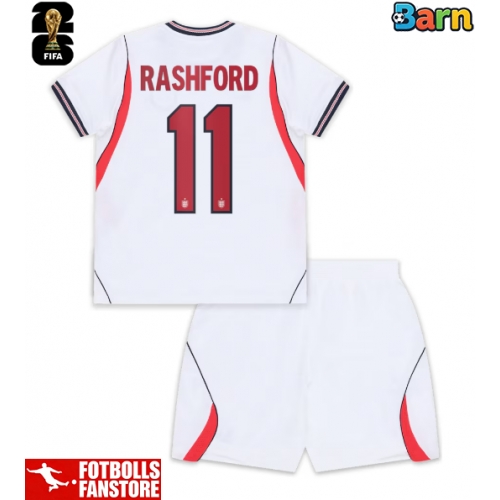 England Marcus Rashford #11 Hemmatröja Barn VM 2026 Kortärmad (+ Korta byxor)