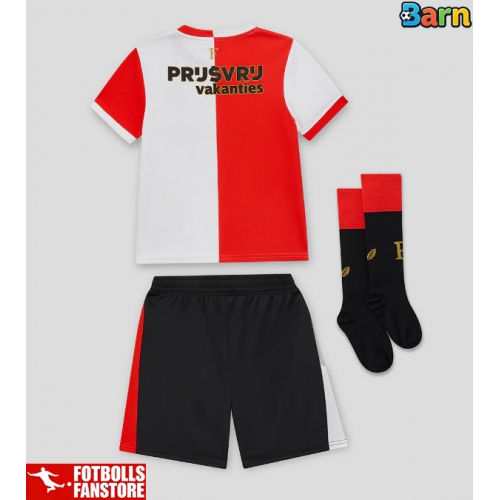 Feyenoord Hemmatröja Barn 2025-26 Kortärmad (+ Korta byxor)