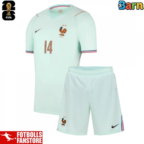 Frankrike Adrien Rabiot #14 Bortatröja Barn VM 2026 Kortärmad (+ Korta byxor)
