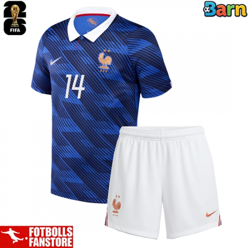 Frankrike Adrien Rabiot #14 Hemmatröja Barn VM 2026 Kortärmad (+ Korta byxor)