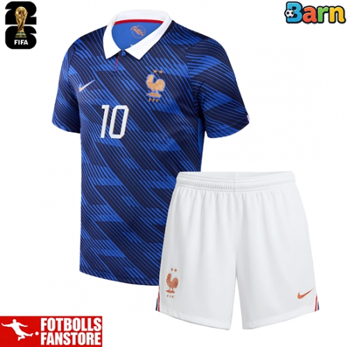 Frankrike Kylian Mbappe #10 Hemmatröja Barn VM 2026 Kortärmad (+ Korta byxor)