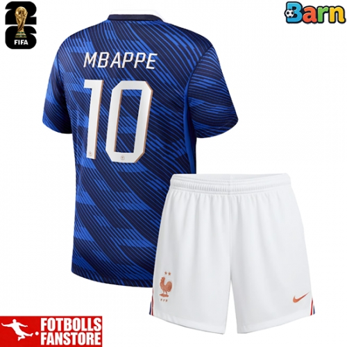 Frankrike Kylian Mbappe #10 Hemmatröja Barn VM 2026 Kortärmad (+ Korta byxor)