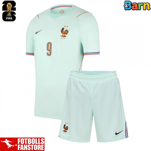 Frankrike Marcus Thuram #9 Bortatröja Barn VM 2026 Kortärmad (+ Korta byxor)