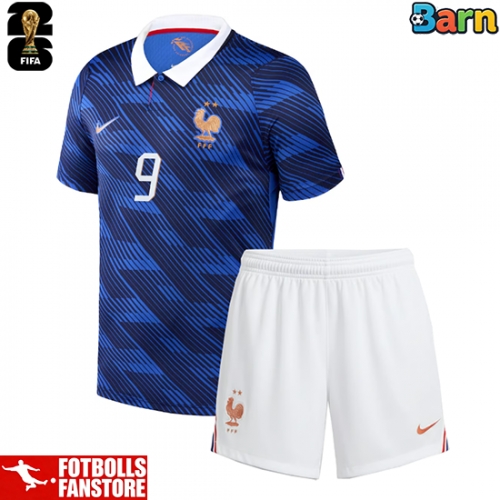 Frankrike Marcus Thuram #9 Hemmatröja Barn VM 2026 Kortärmad (+ Korta byxor)
