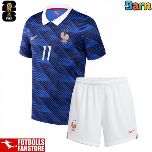 Frankrike Michael Olise #11 Hemmatröja Barn VM 2026 Kortärmad (+ Korta byxor)