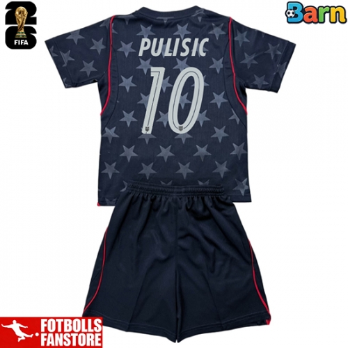 Förenta stater Christian Pulisic #10 Bortatröja Barn VM 2026 Kortärmad (+ Korta byxor)