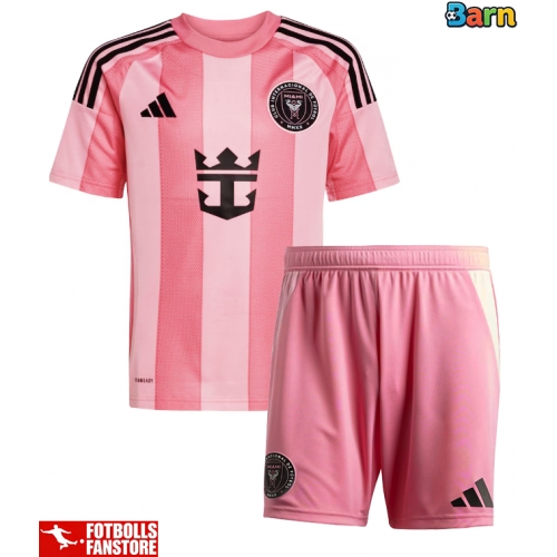 Inter Miami Rodrigo De Paul #7 Hemmatröja Barn 2025-26 Kortärmad (+ Korta byxor)