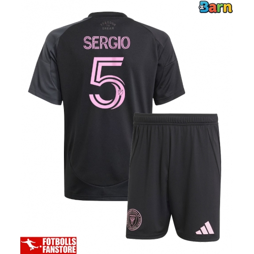 Inter Miami Sergio Busquets #5 Bortatröja Barn 2025-26 Kortärmad (+ Korta byxor)