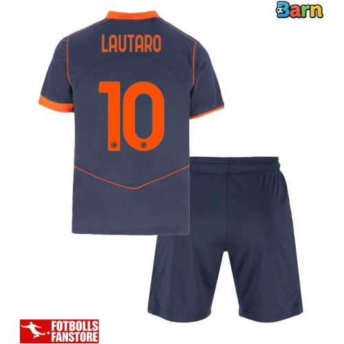 Inter Milan Lautaro Martinez #10 Tredje Tröja Barn 2025-26 Kortärmad (+ Korta byxor)