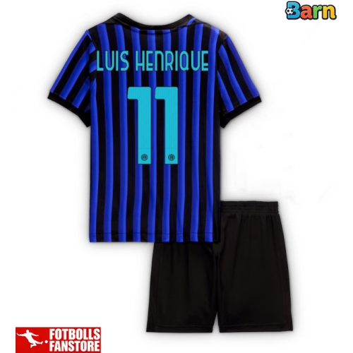 Inter Milan Luis Henrique #11 Hemmatröja Barn 2025-26 Kortärmad (+ Korta byxor)